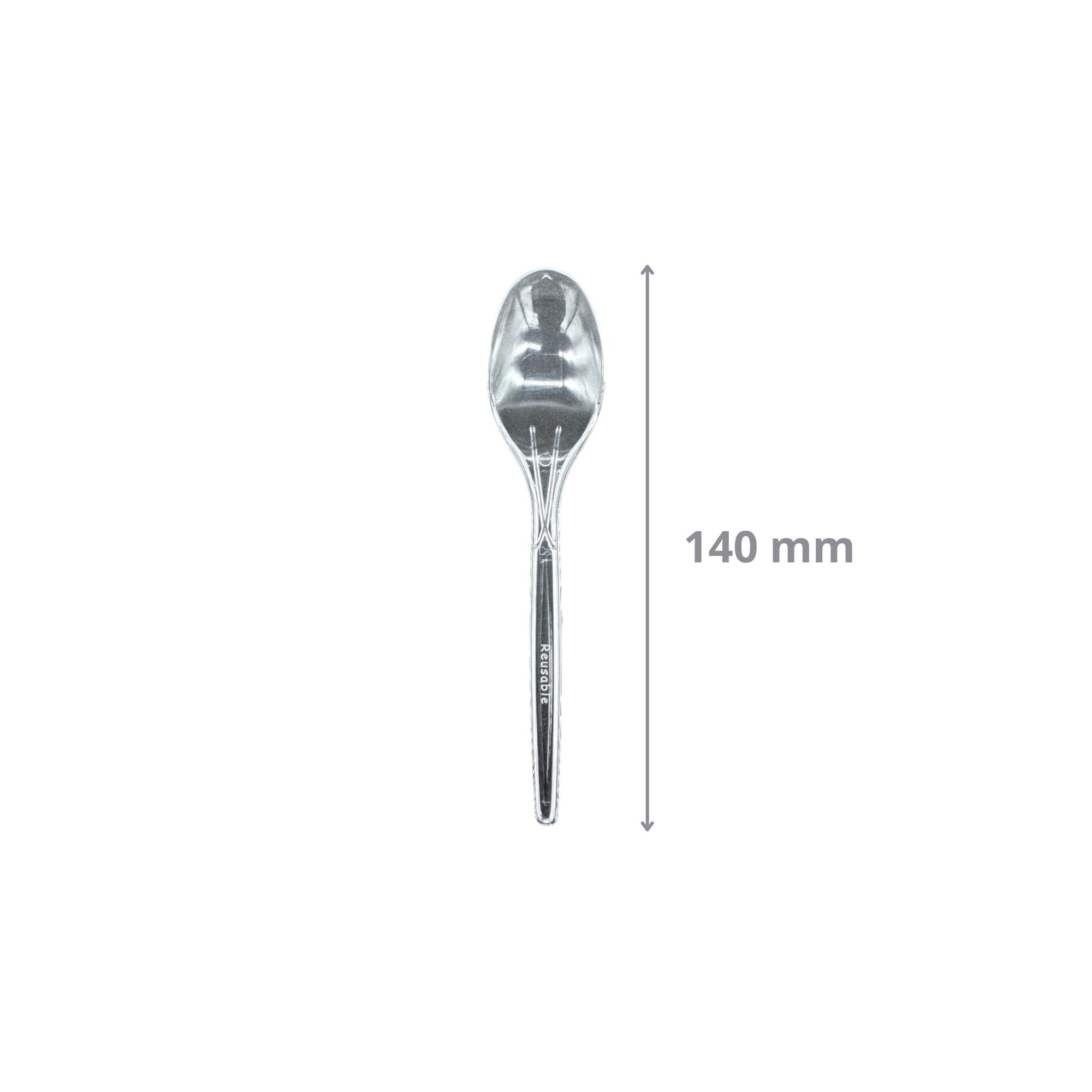 Cuillère à dessert en plastique cristal réutilisable 14 cm